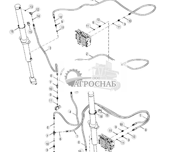 Гидравлика системы удара отвала, стандартные органы управления - ST879312 281.jpg